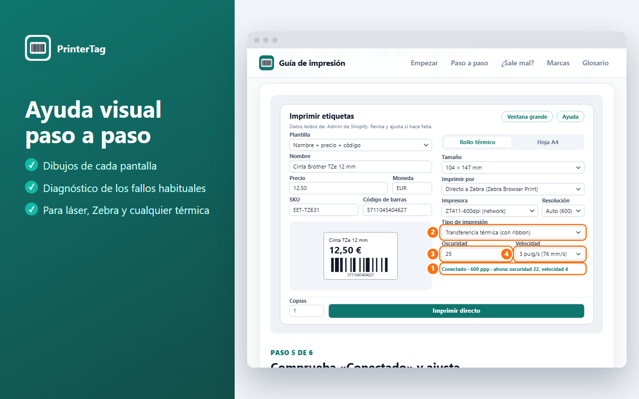 Ayuda visual paso a paso con números